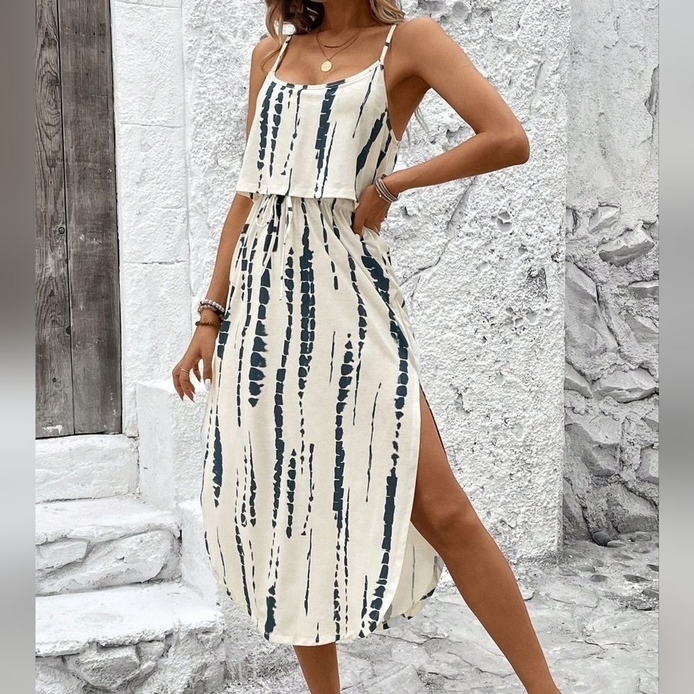 Summer Skin-Friendly Tie-Dye Spaghetti Strap Dress - Picture 3 of 4